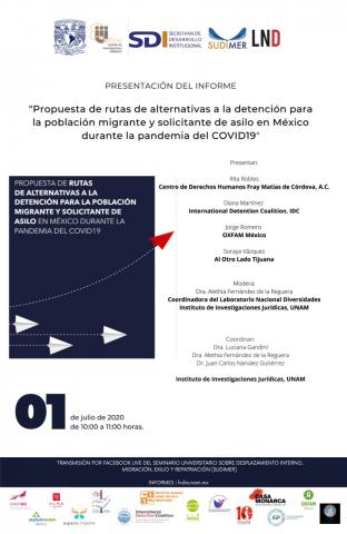 Presentación del informe “Propuesta de rutas alternativas a la detención para la población migrante y solicitante de asilo en México durante la pandemia”