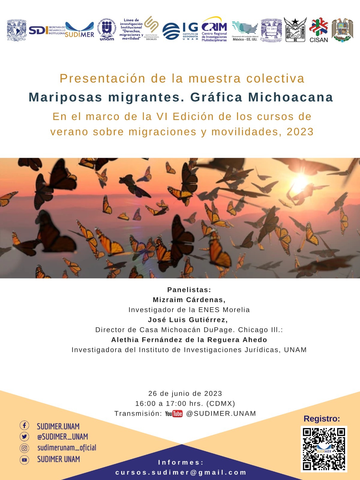 Presentación de la muestra colectiva ''Mariposas migrantes. Gráfica Michoacana''