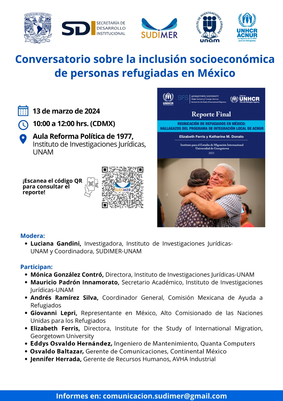 Conversatorio sobre la inclusión socioeconómica de personas refugiadas en México