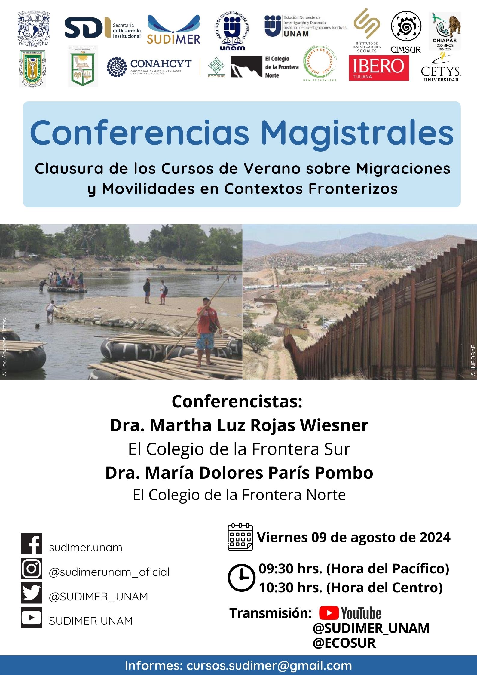 Conferencias Magistrales. Clausura de los Cursos de Verano sobre migraciones y movilidades en contextos fronterizos