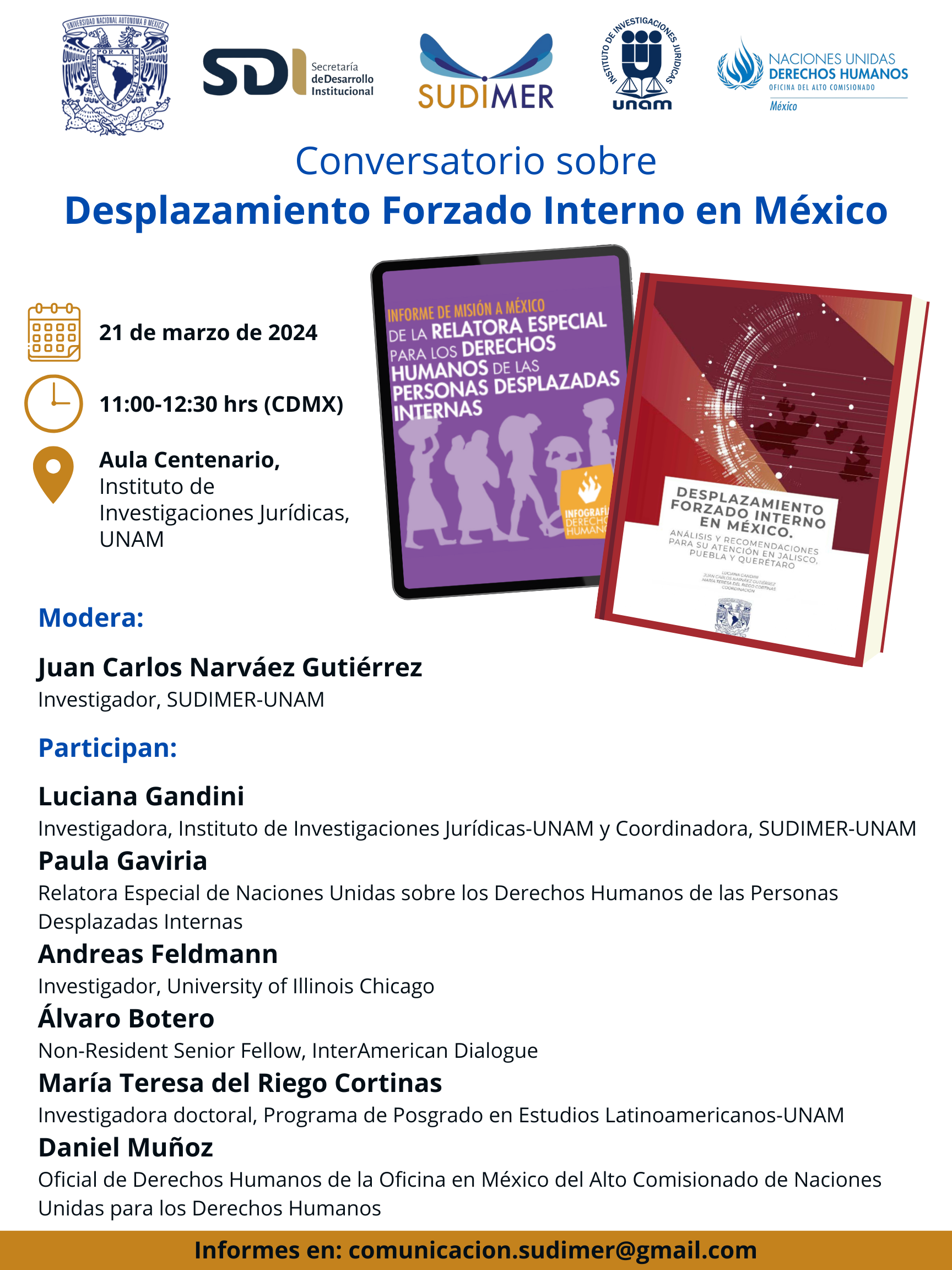 Conversatorio sobre Desplazamiento Forzado Interno en México